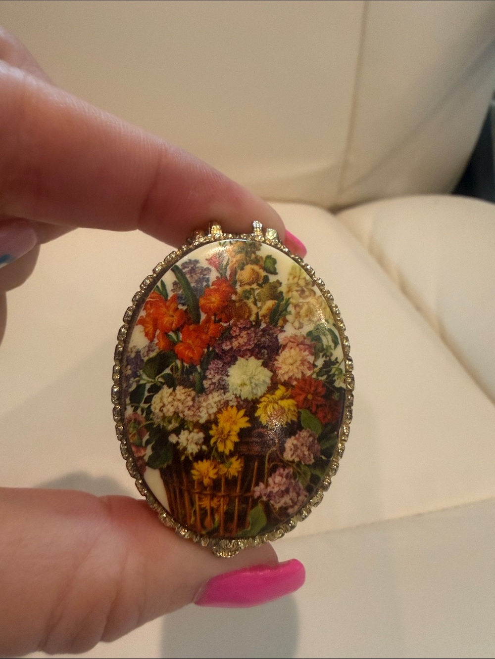 Vintage Floral Bouquet Trinket box